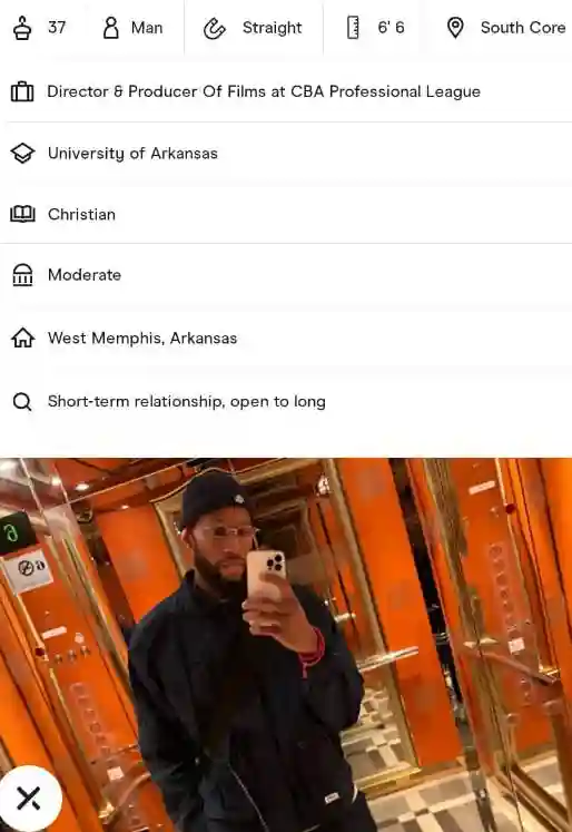 Sonny Weems former NBA player on dating apps in Toronto