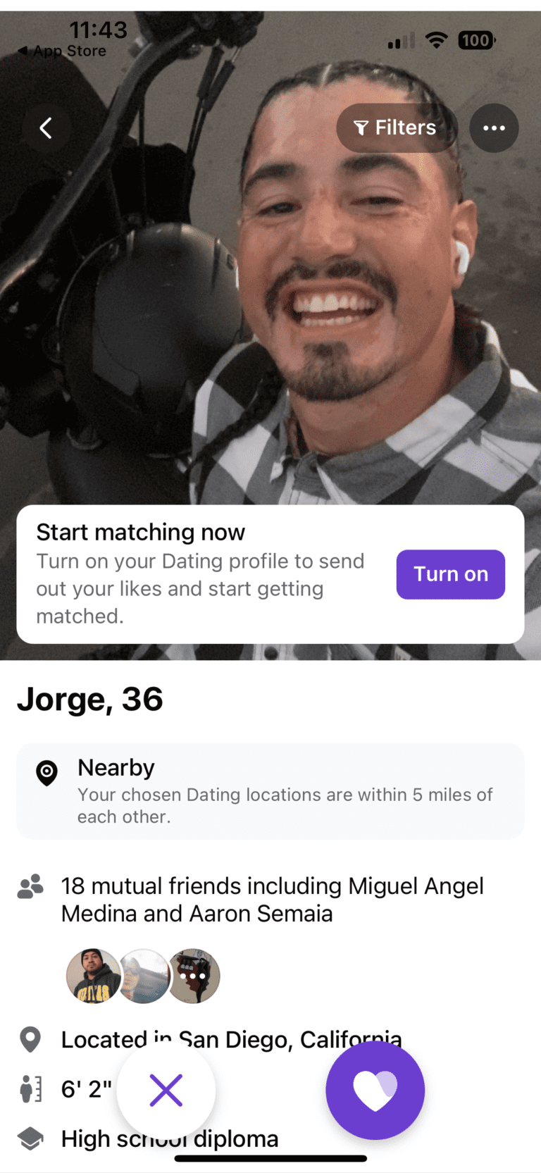 Jorge, 36 of San Diego, California,  dating